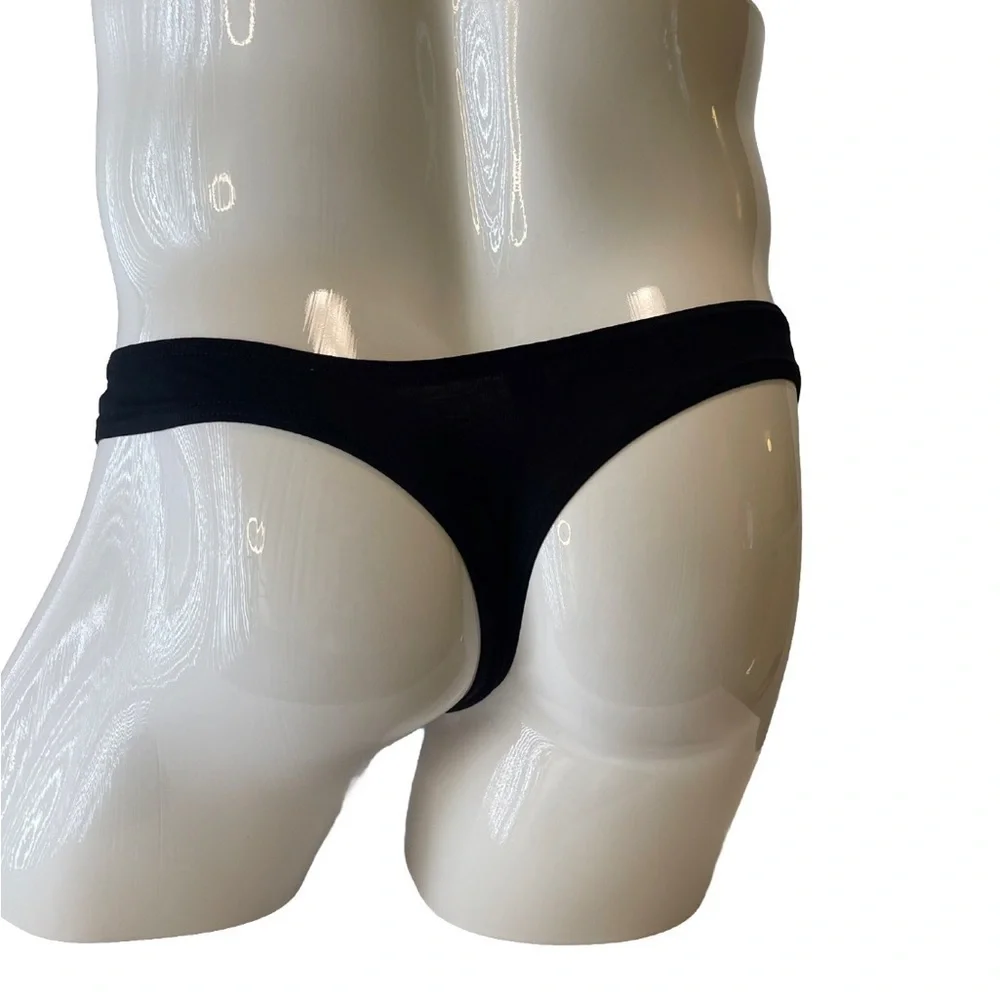 Men’s Thong G-String Black Medium New Cotton
